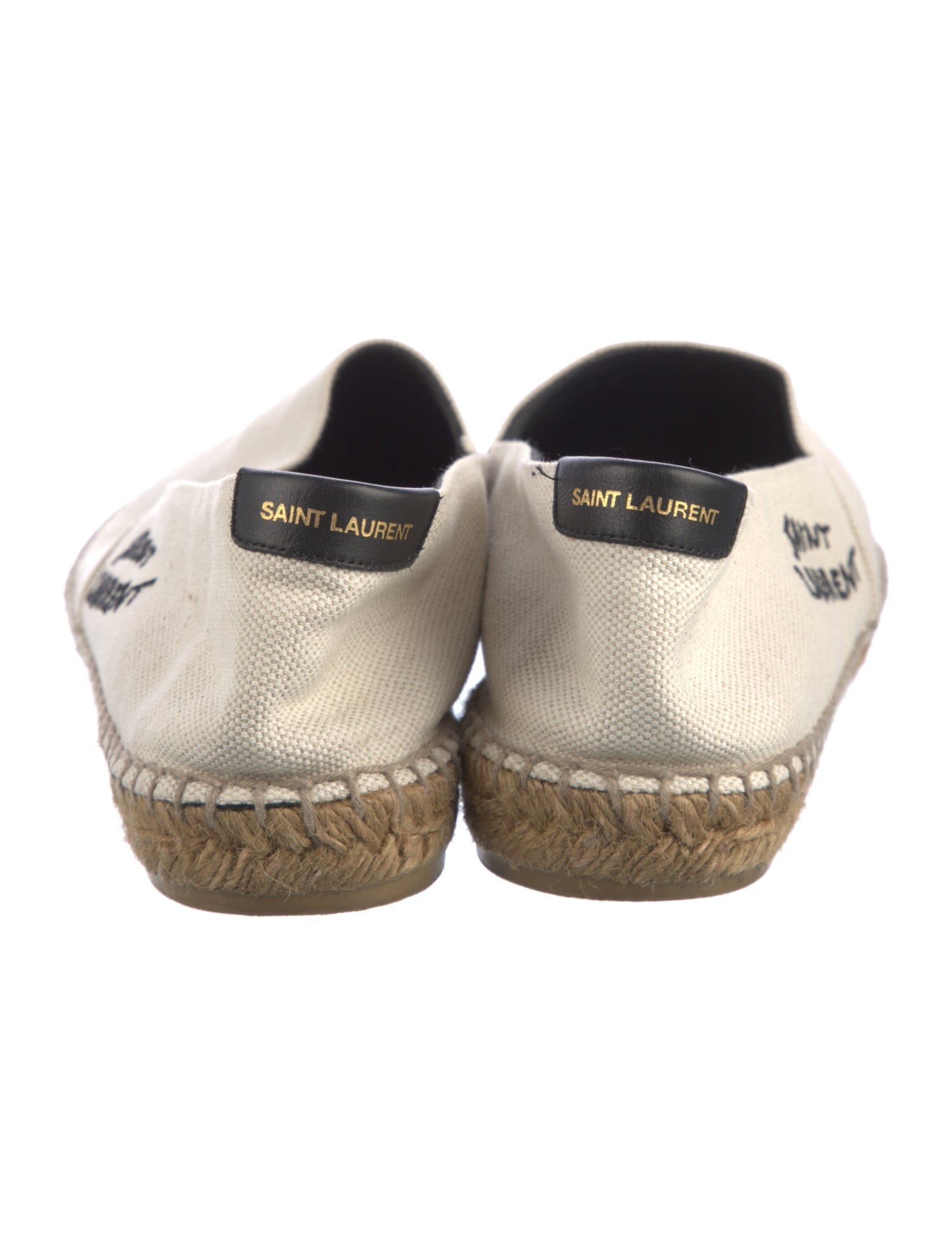 Saint Laurent Canvas Embroidered Accent Espadrilles
